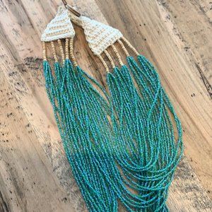 Turquoise beaded statement necklace